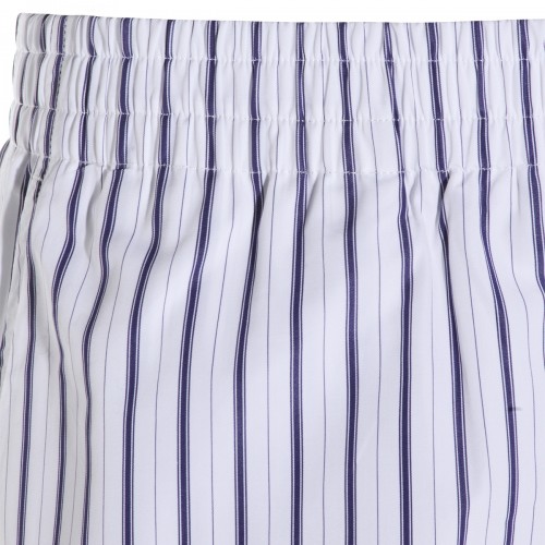 WHITE AND BLUE COTTON SHORTS