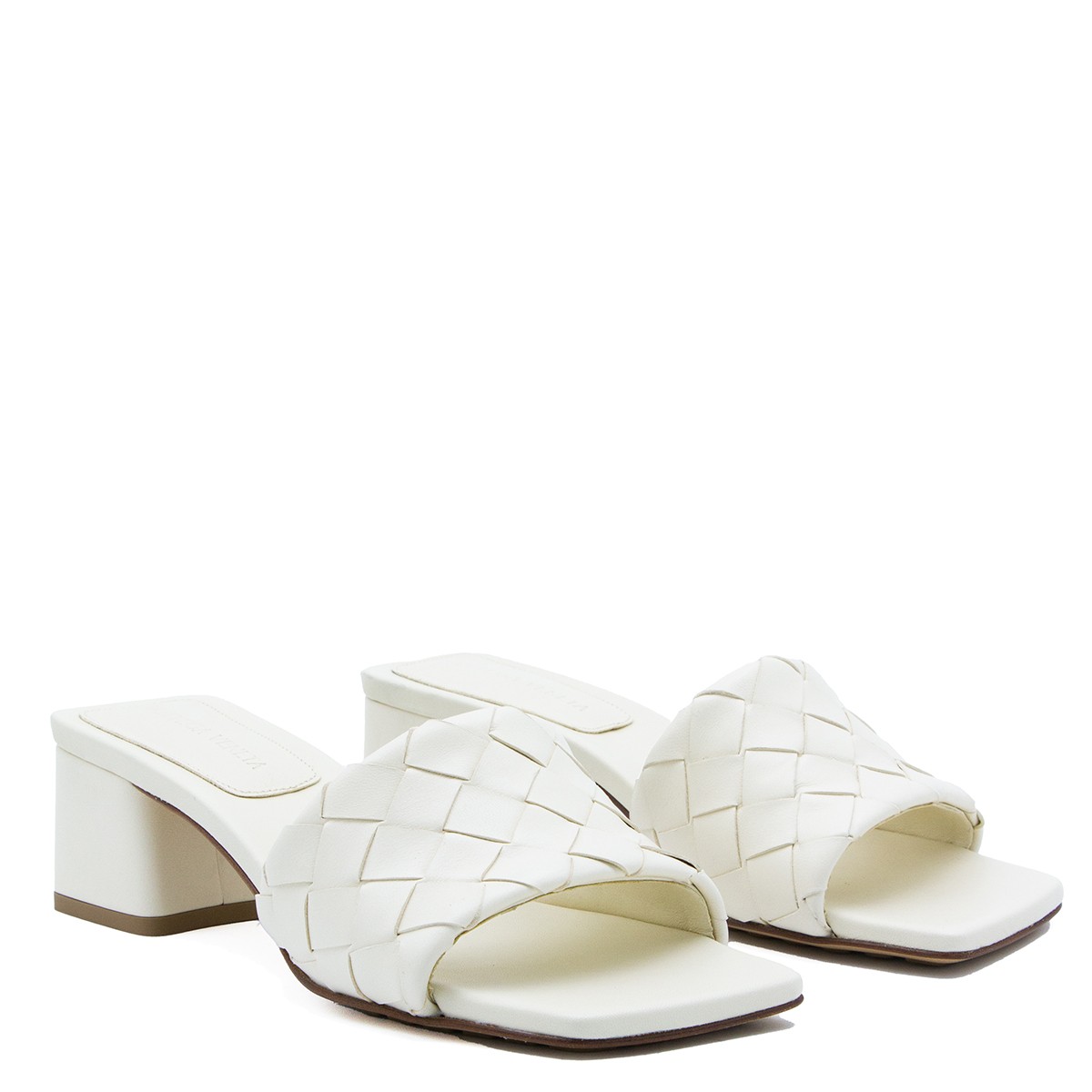 WHITE LEATHER SANDALS