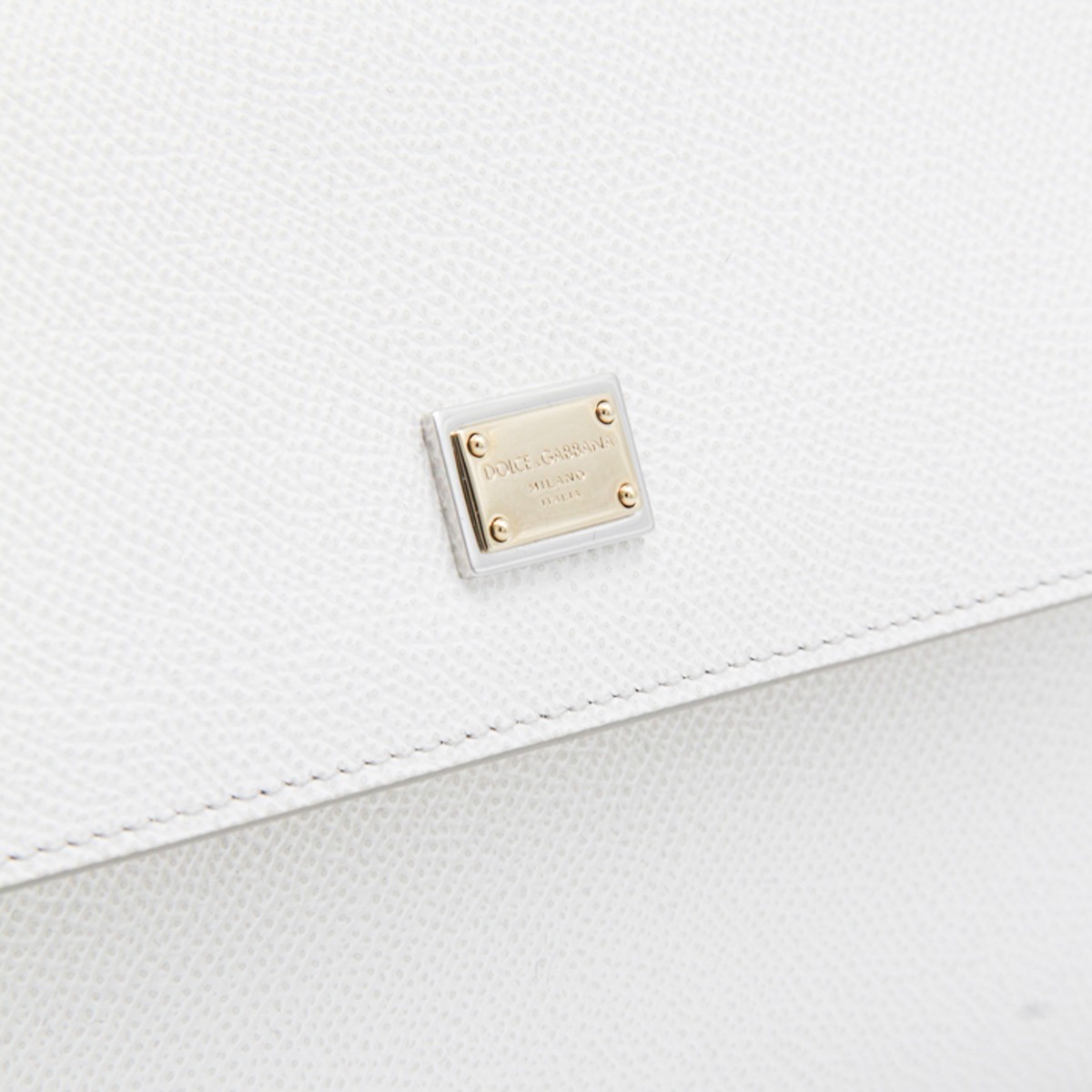WHITE LEATHER SICILY TOP HANDLE BAG