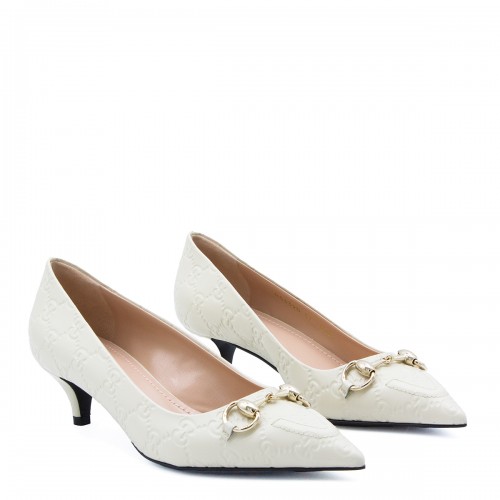 WHITE LEATHER PUMPS 2