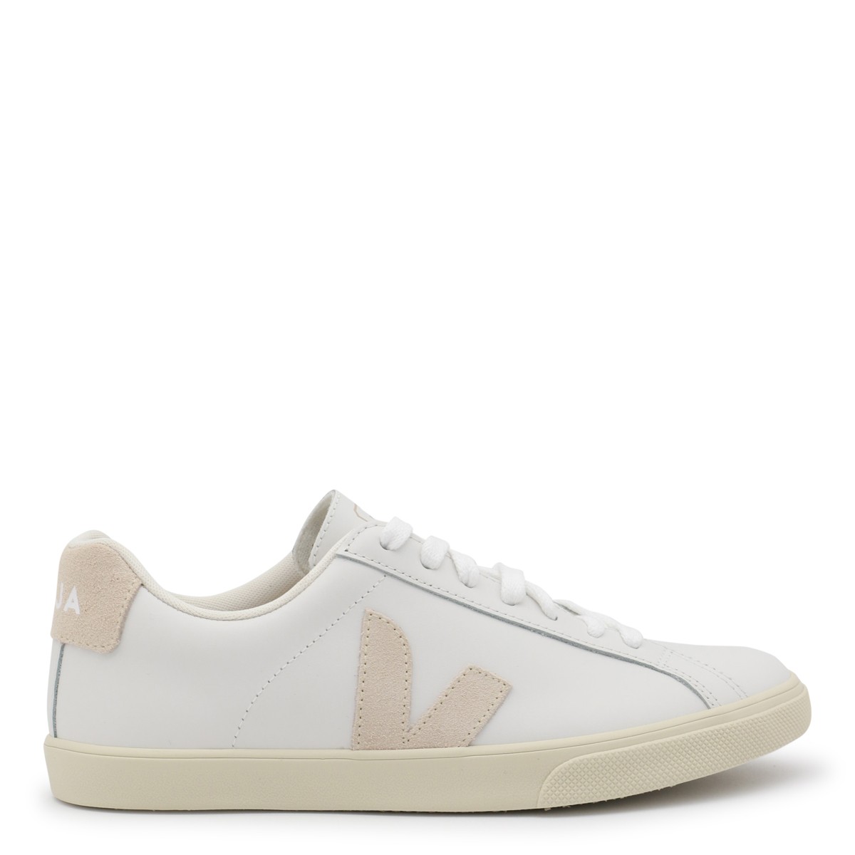 WHITE AND BEIGE ESPLAR LOGO SNEAKERS