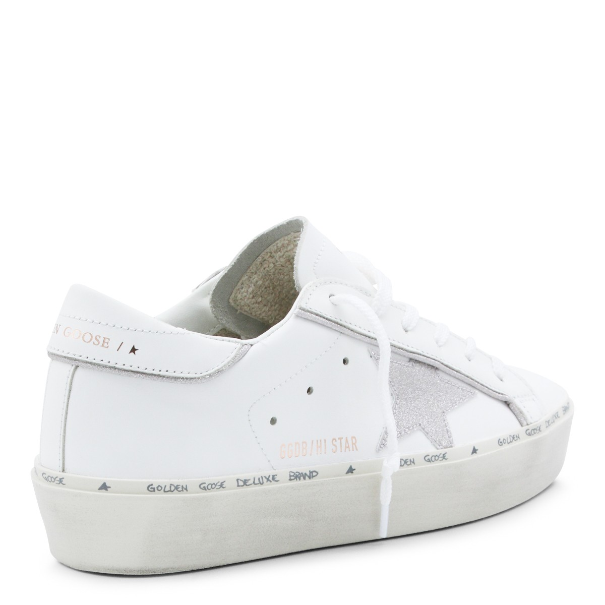 WHITE AND PLATINUM LEATHER HI STAR...