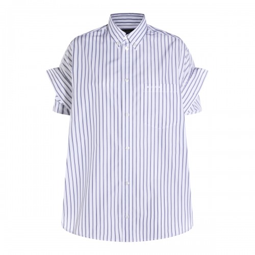 WHITE AND BLUE COTTON SHIRT