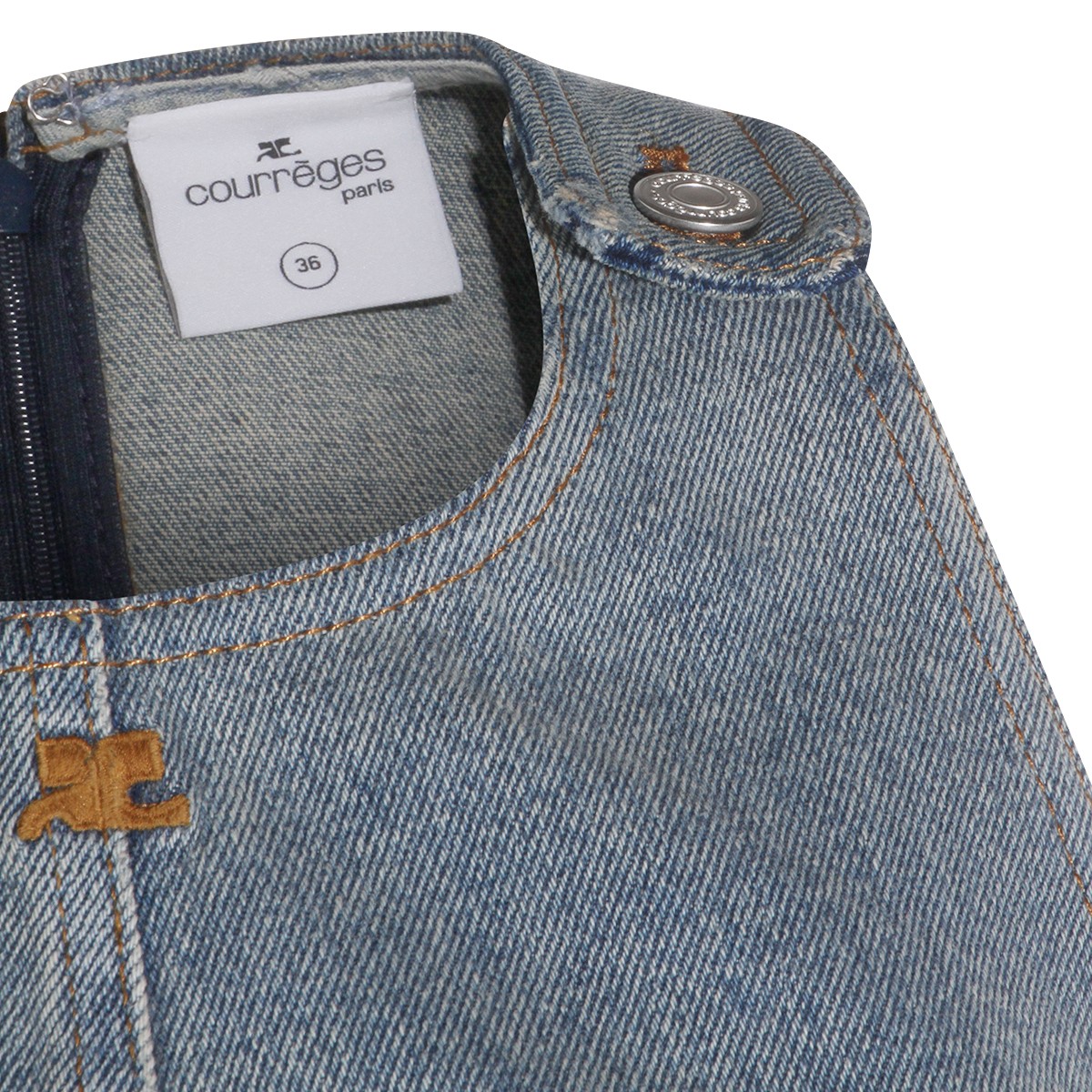 BLUE COTTON DENIM DRESS