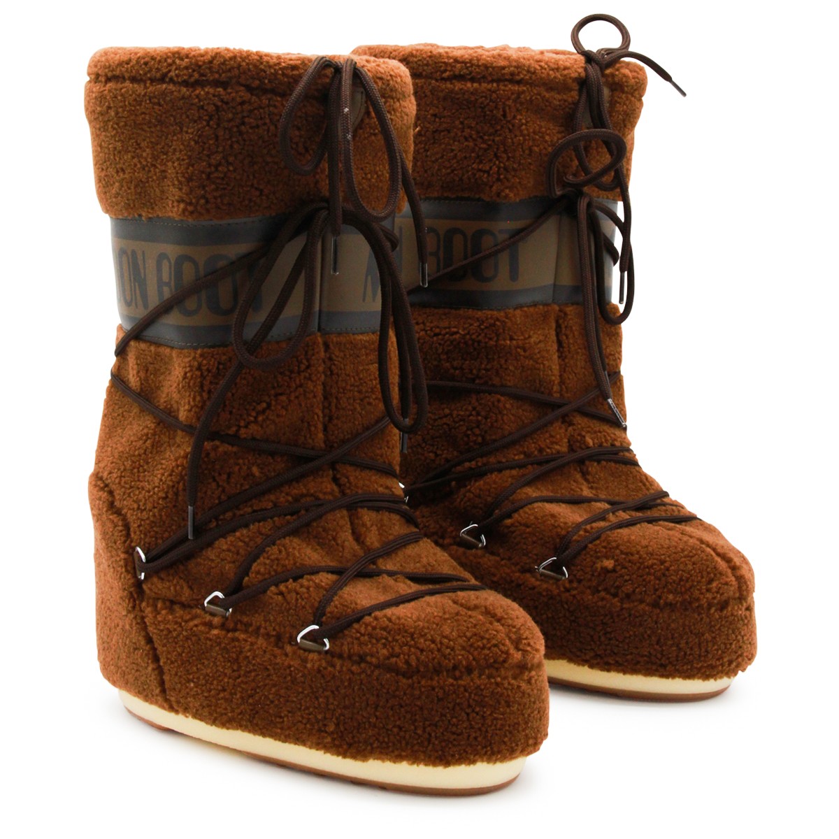 BROWN ICON FLEECE BOOTS