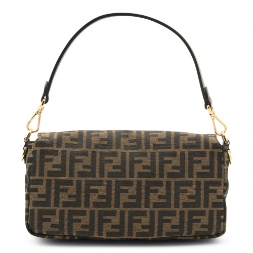 BROWN LEATHER BAGUETTE SHOULDER BAG