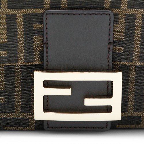 BROWN LEATHER BAGUETTE SHOULDER BAG