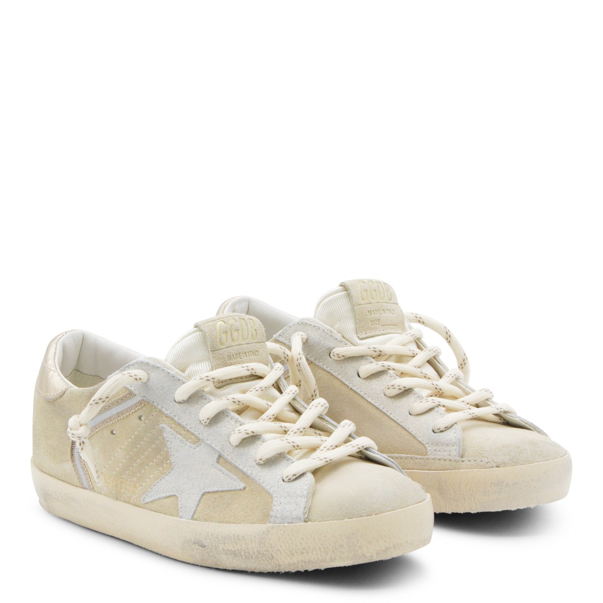 BEIGE LEATHER SUPERSTAR SNEAKERS