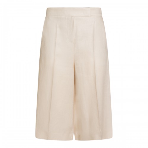 BEIGE LINEN SHORTS