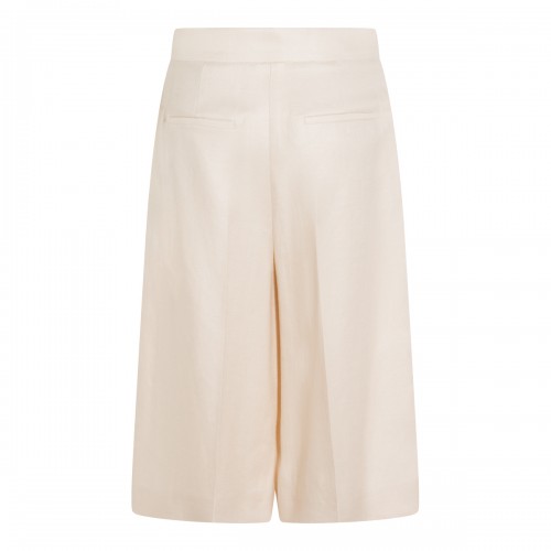 BEIGE LINEN SHORTS