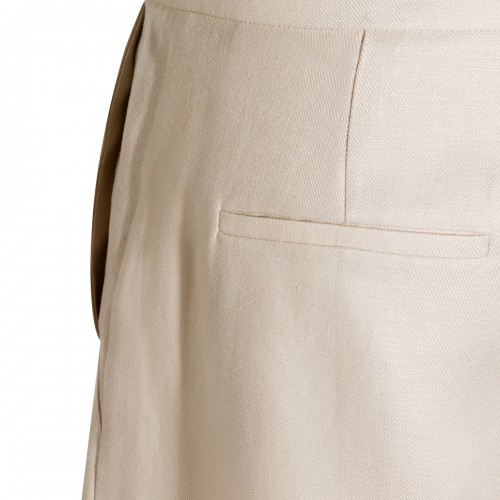 BEIGE LINEN SHORTS