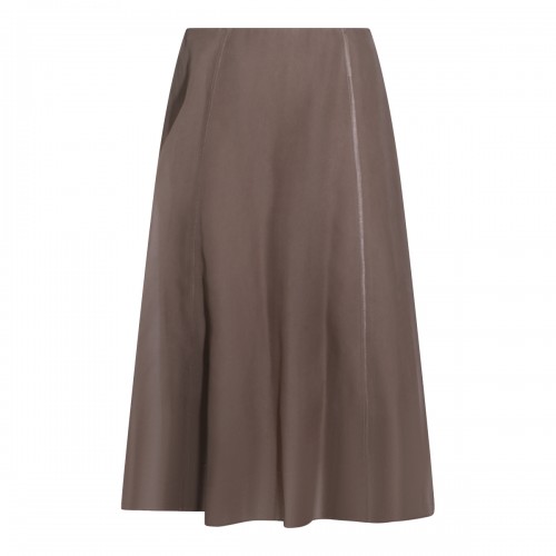 BROWN SILK SKIRT