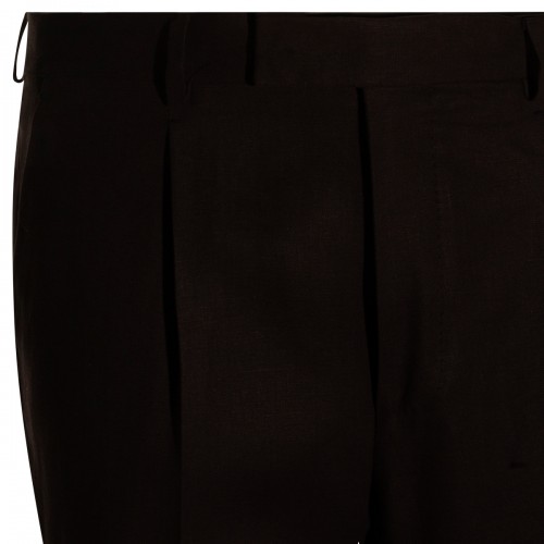 DARK BROWN LINEN PANTS