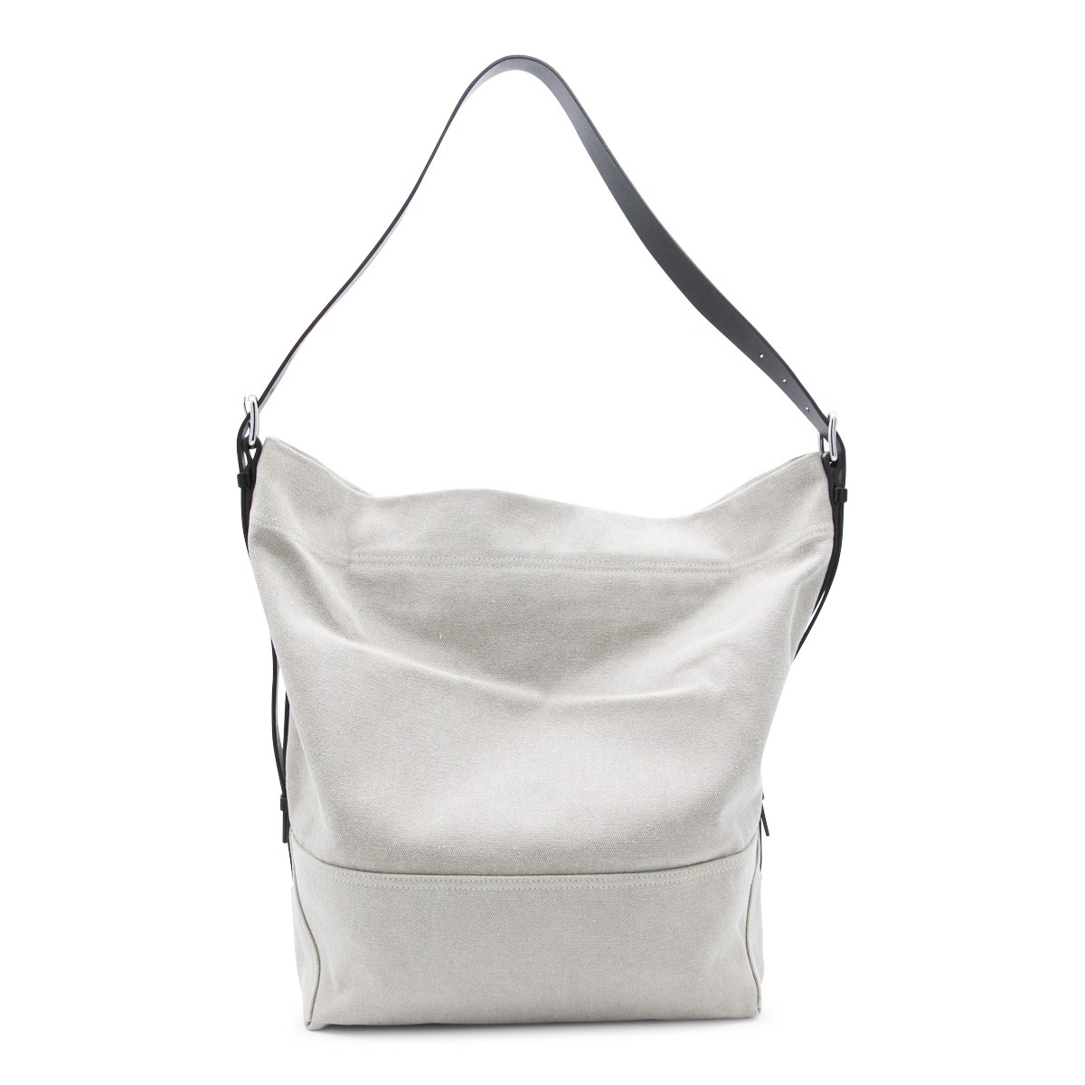 WHITE BELTED TOTE BAG