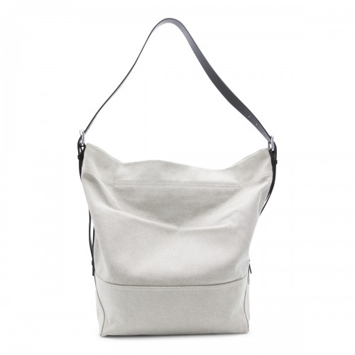 WHITE BELTED TOTE BAG