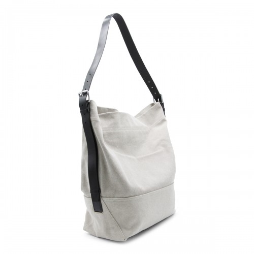 WHITE BELTED TOTE BAG