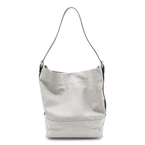 WHITE BELTED TOTE BAG