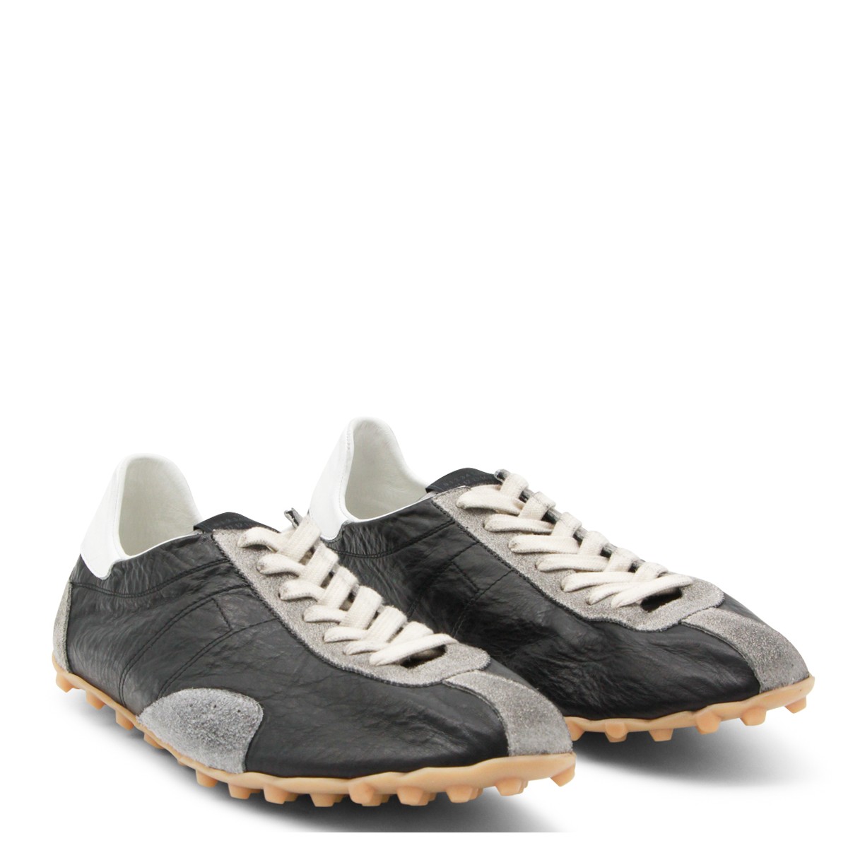 GREY LEATHER SNEAKERS