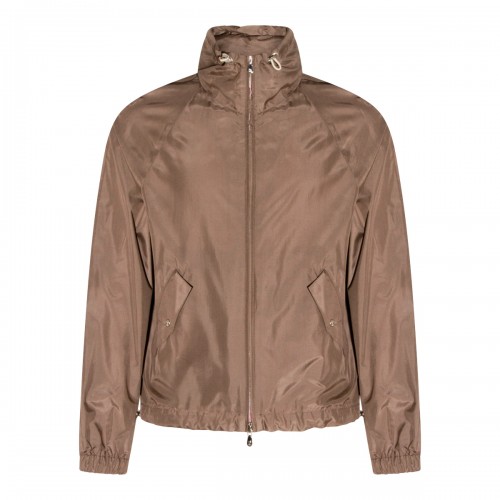 BROWN SILK CASUAL JACKET