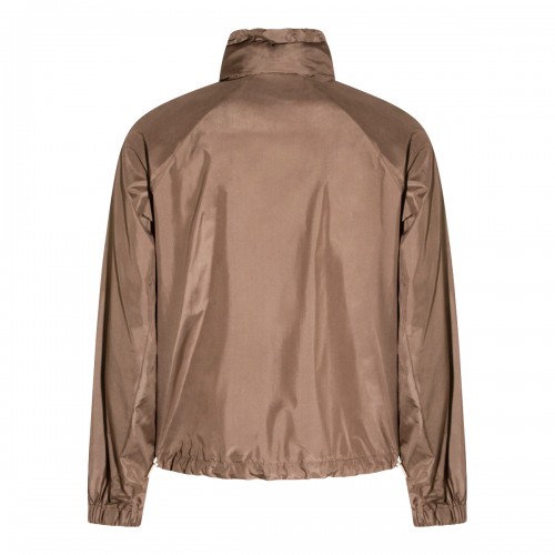 BROWN SILK CASUAL JACKET