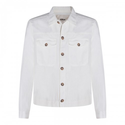 WHITE LINEN CASUAL JACKET