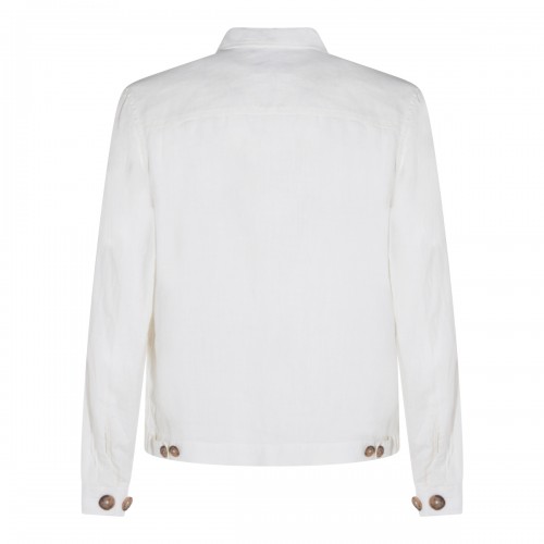 WHITE LINEN CASUAL JACKET 2