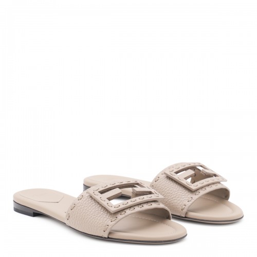 BEIGE LEATHER FLATS 2