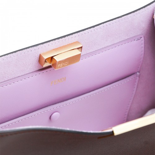 DARK PURPLE AND LILAC LEATHER WAY LARGE SHOULDER BAG