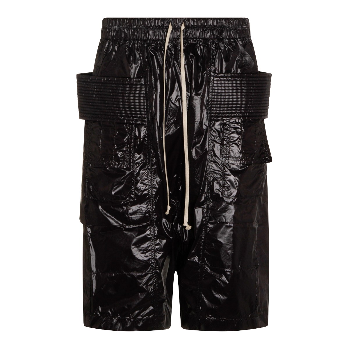 BLACK COTTON CREATCH CARGO PODS SHORT