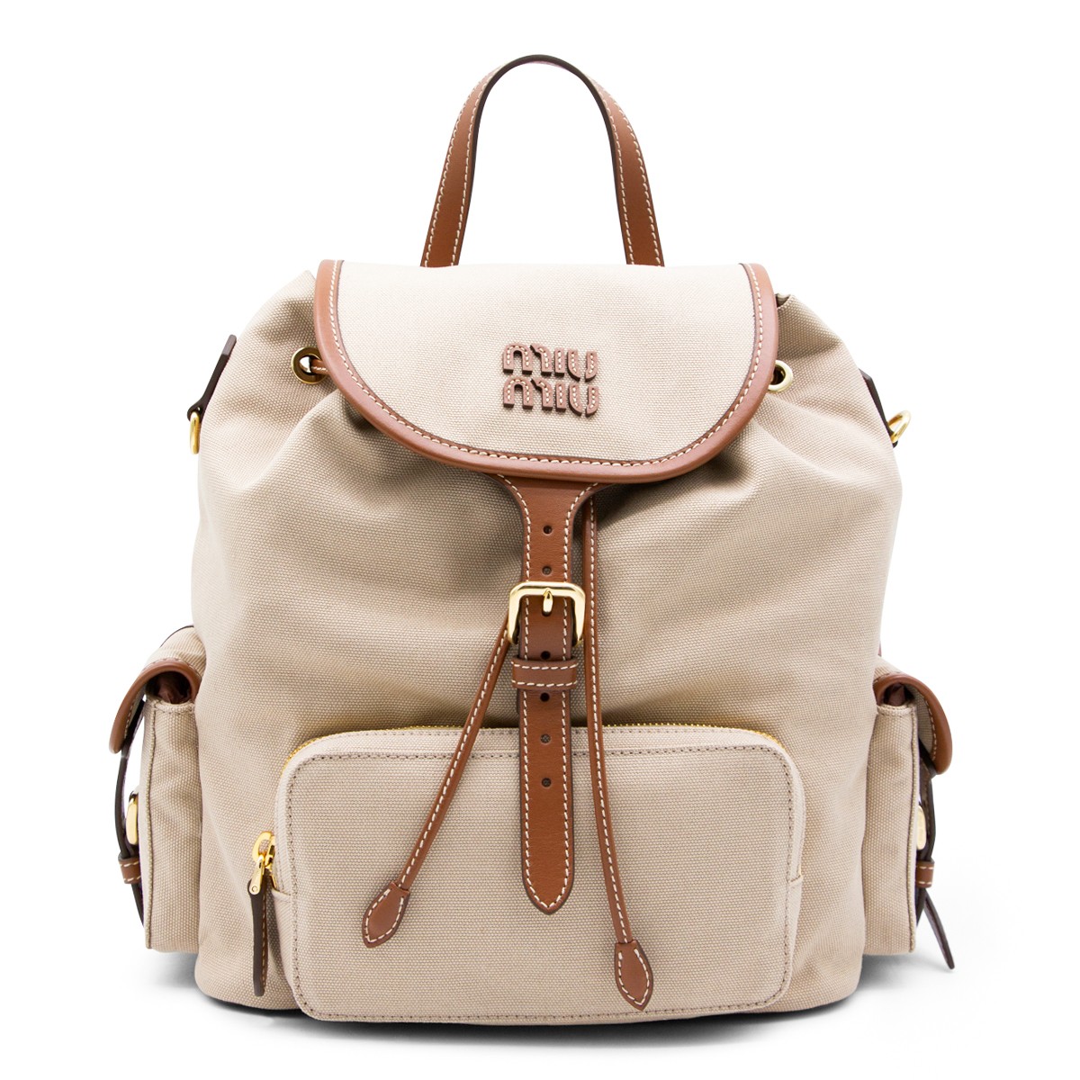 BEIGE COTTON BACKPACK