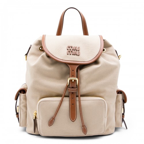 BEIGE COTTON BACKPACK