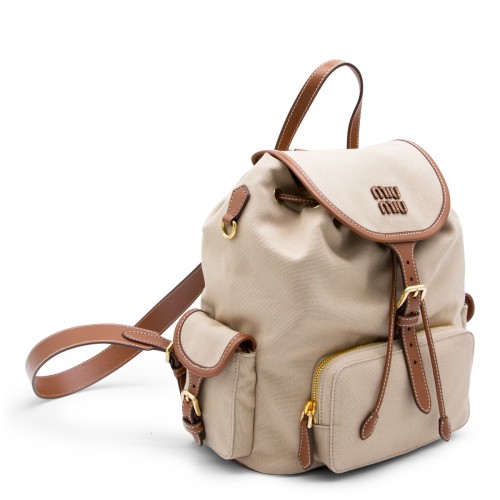 BEIGE COTTON BACKPACK