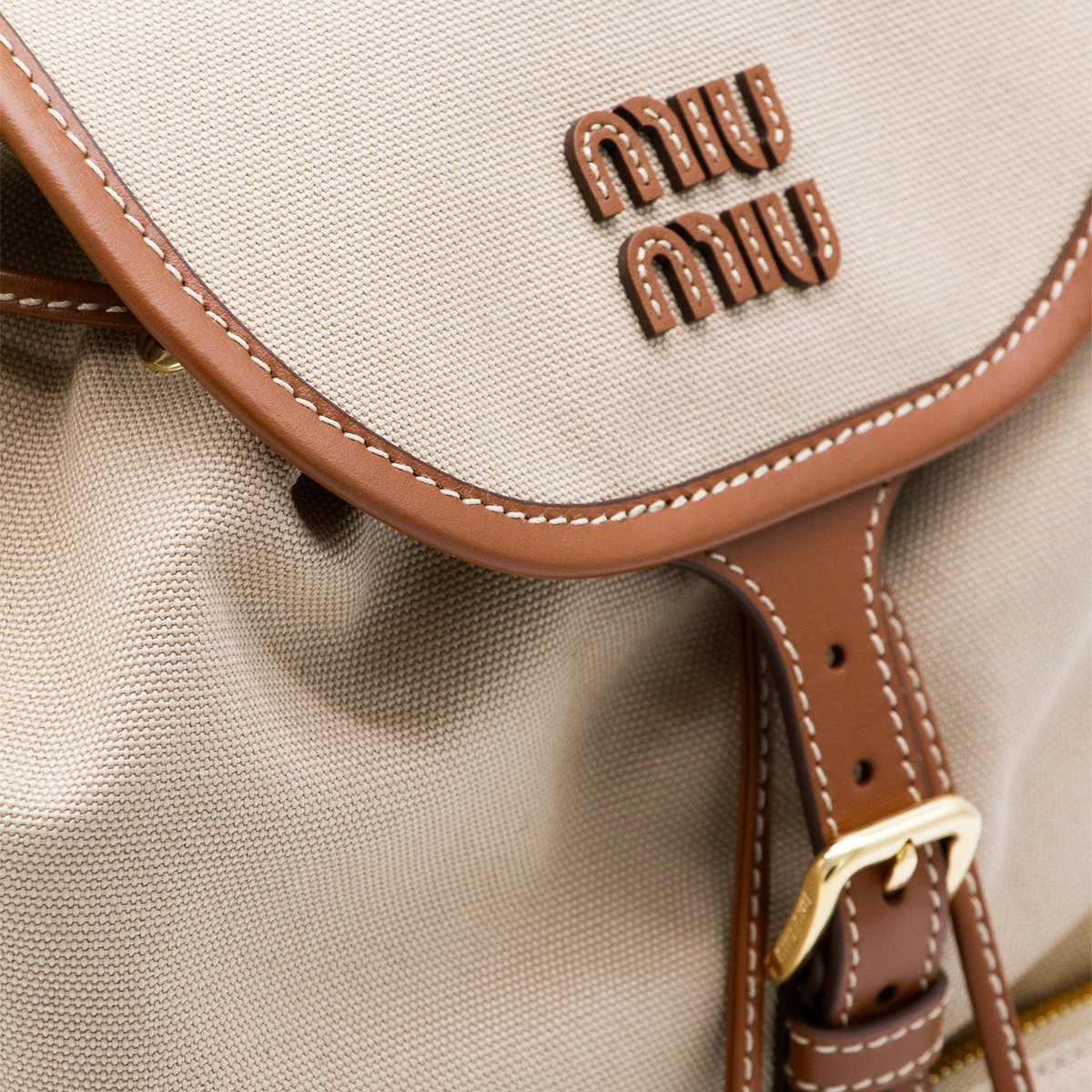 BEIGE COTTON BACKPACK