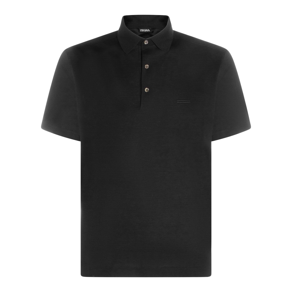 BLACK COTTON POLO SHIRT