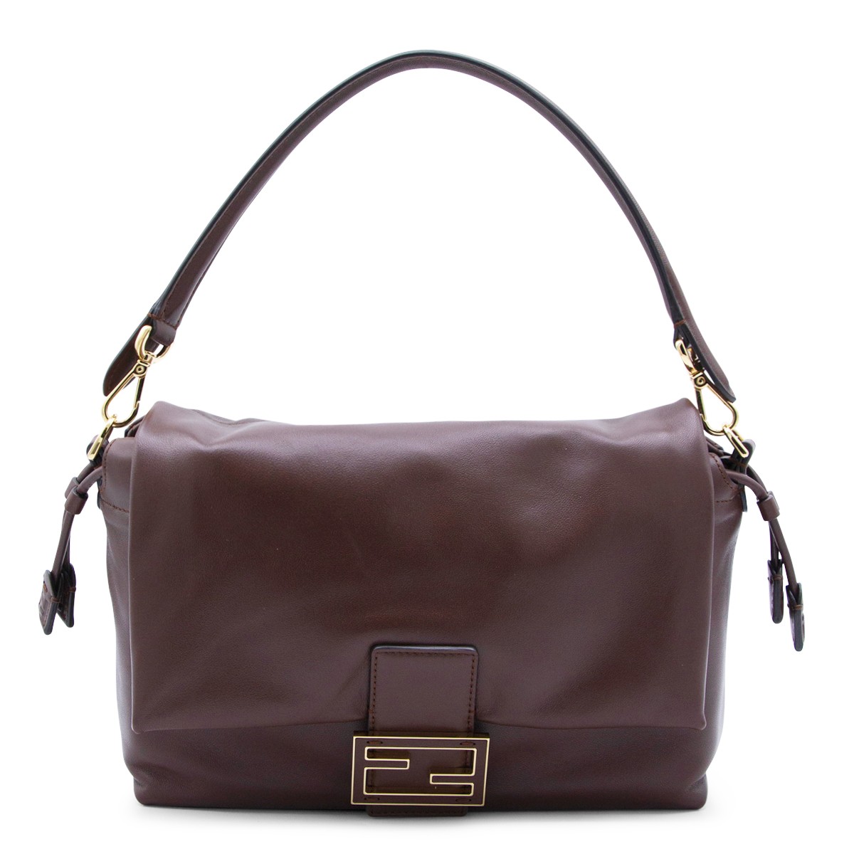 DARK BROWN LEATHER MAMMA BAGUETTE...
