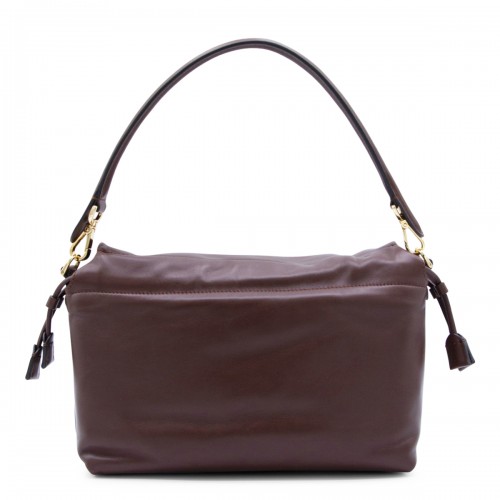 DARK BROWN LEATHER MAMMA BAGUETTE SHOULDER BAG