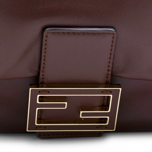 DARK BROWN LEATHER MAMMA BAGUETTE SHOULDER BAG