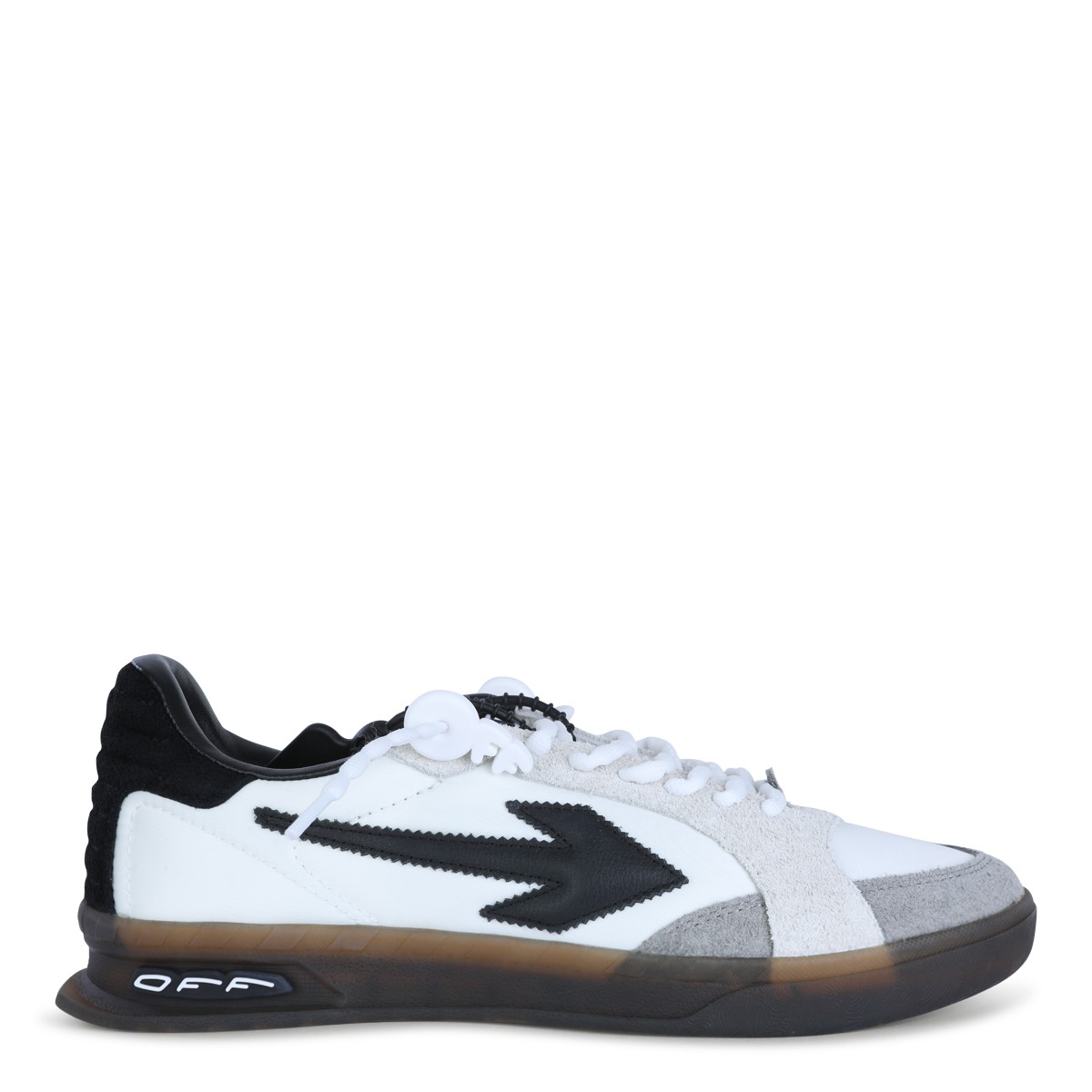 WHITE AND BLACK LEATHER SNEAKERS