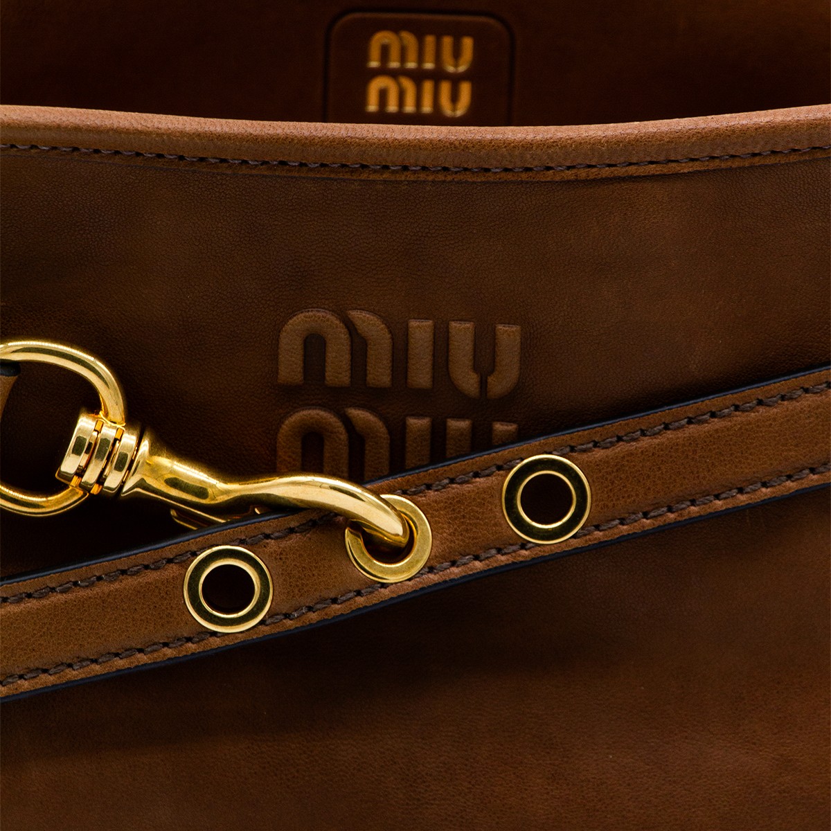 DARK BROWN LEATHER SHOULDER BAG