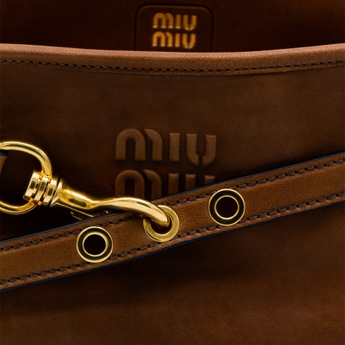 DARK BROWN LEATHER SHOULDER BAG