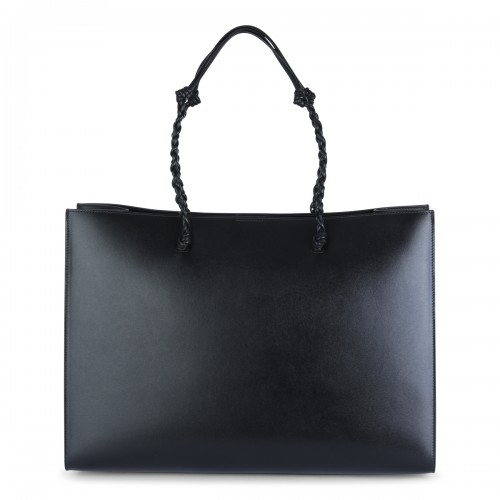 BLACK LEATHER CROSSBODY BAG