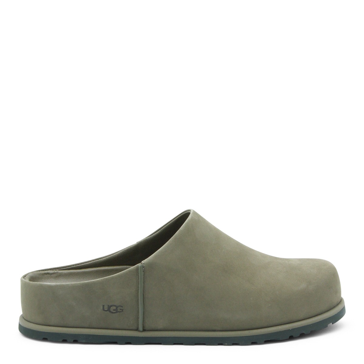 BURNT OLIVE LEATHER M OTZO CLOG FLAT