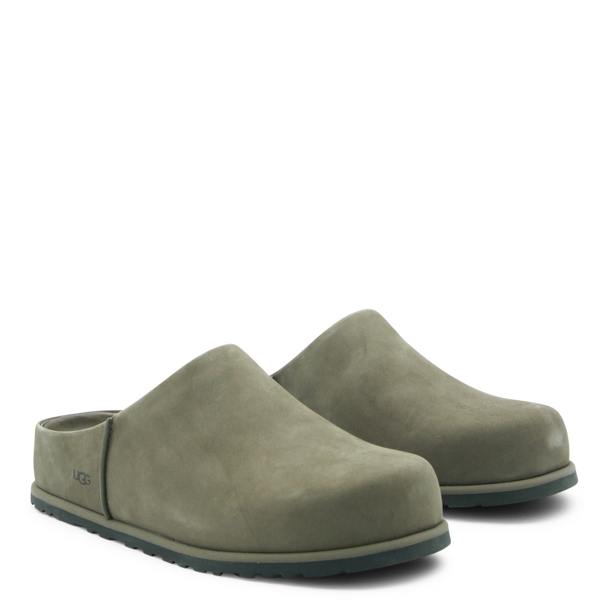 BURNT OLIVE LEATHER M OTZO CLOG FLAT
