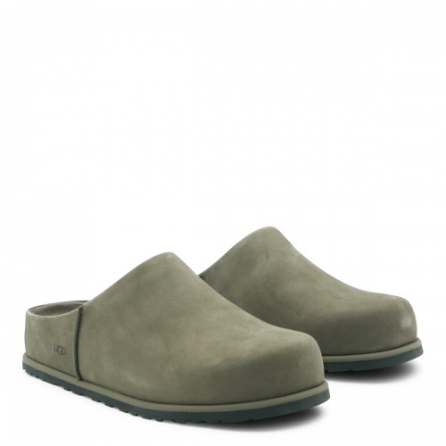 BURNT OLIVE LEATHER M OTZO CLOG FLAT