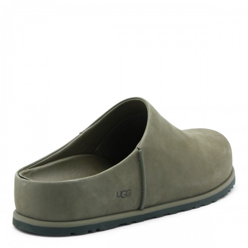 BURNT OLIVE LEATHER M OTZO CLOG FLAT