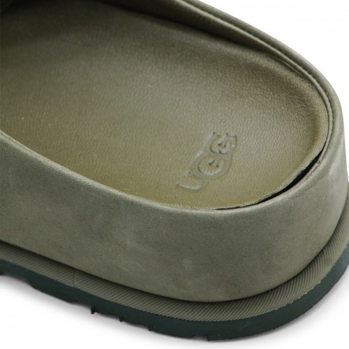 BURNT OLIVE LEATHER M OTZO CLOG FLAT