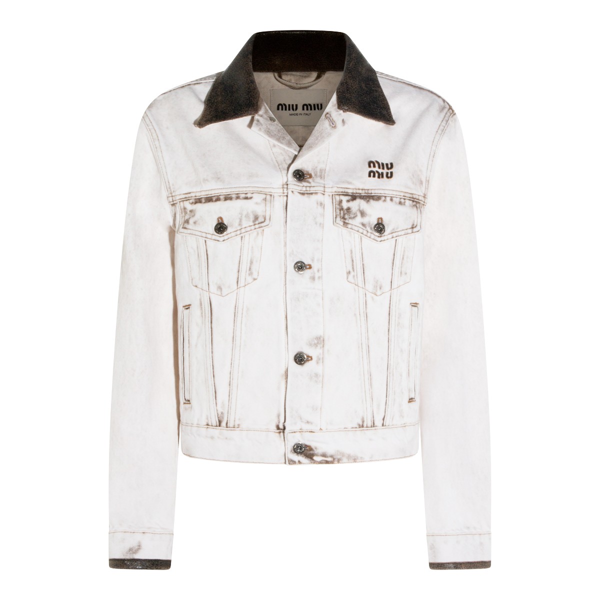 WHITE COTTON DENIM JACKET
