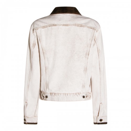 WHITE COTTON DENIM JACKET 2
