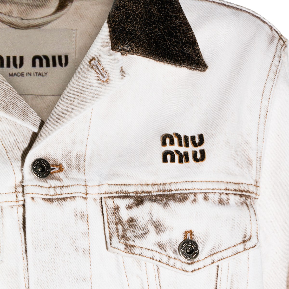 WHITE COTTON DENIM JACKET