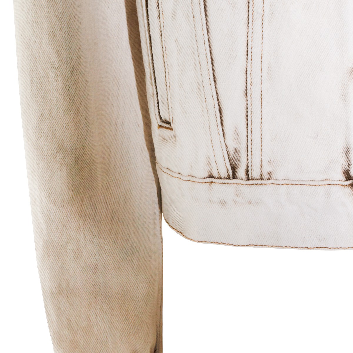 WHITE COTTON DENIM JACKET